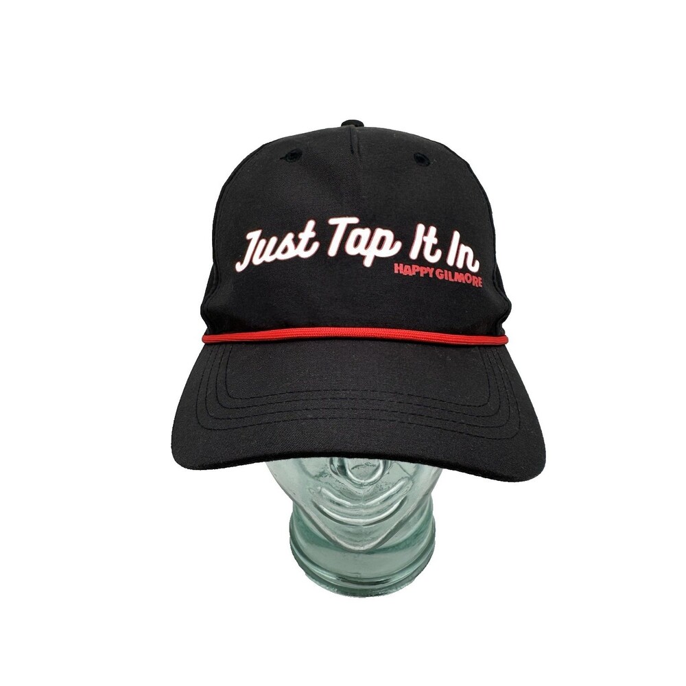 Happy Gilmore Hat Cap Snap Back Black Rope Performance Golf Tap it in